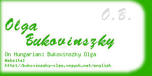 olga bukovinszky business card